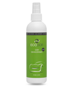 Fles Ecodor EcoCar 0.25 liter, een compacte ontgeurder voor auto, boot en caravan.