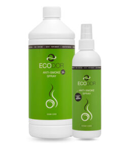 Afbeelding van een voordeelpak EcoSmoke, bestaande uit een 250 ml fles en een 1 liter navulverpakking.