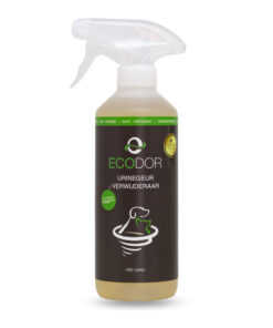 Fles Ecodor UF2000 4Pets 500ml, een krachtige urinegeur verwijderaar voor huisdieren.