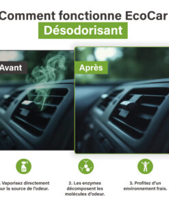 Voor-en-na vergelijking van autoventilatie met EcoCar Ontgeurder